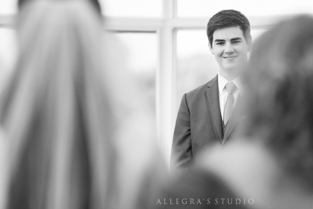 Groom's first sight of his bride