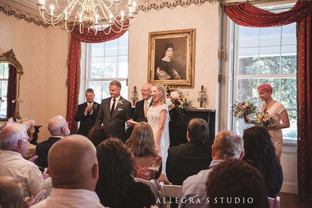 wedding ceremony in avenel wedding parlor