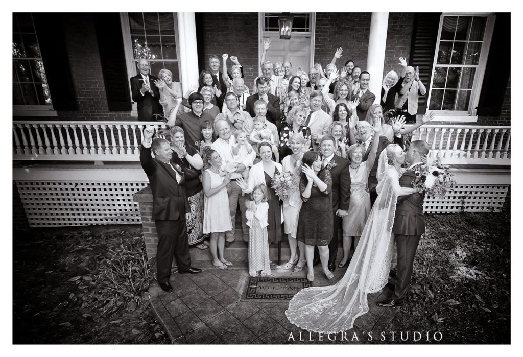 group portrait with all wedding guests